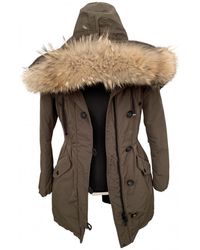 Moncler Khaki Cotton Coat - Multicolour