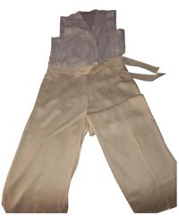 Sandro White Cotton Jumpsuits