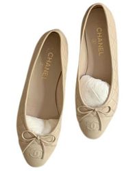 Chanel Bailarinas de Cuero - Neutro
