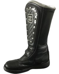 Chanel Stivali biker in Pelle - Nero