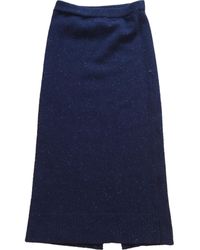 Sandro \n Navy Wool Skirt - Blue