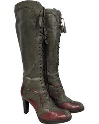 Max Mara Green Leather