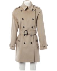 Burberry Beige Wool Coats - Natural
