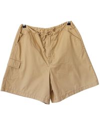 Burberry Camel Cotton Shorts - Natural