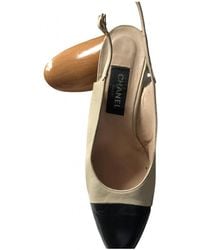 Chanel Slingback Leder Pumps - Natur
