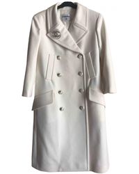 Chanel Wolle Mantel - Weiß