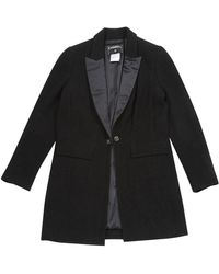 Chanel Abrigo en lana negro
