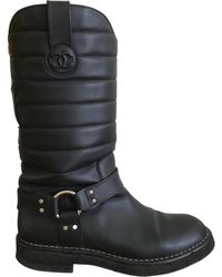 Chanel Stivali biker in Pelle - Nero