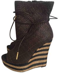 Burberry Leather Ankle Boots - Brown