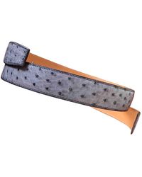 Hermès Cinturón en avestruz gris Cuir seul / Leather Strap