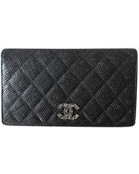 Chanel Billetero de Cuero - Negro