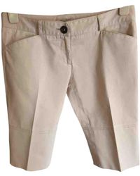 Burberry Beige Cotton Shorts - Natural