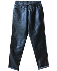 Maje Black Leather Trousers