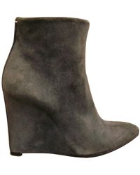 Maison Margiela Boots \N en Suede Gris - Multicolore