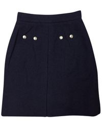 Chanel Falda en lana marino \N - Multicolor