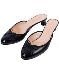 Chanel Leder Clogs - Schwarz