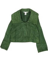 Diane von Furstenberg Jacke Veloursleder Grün