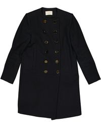 Sandro Blue Wool Coat
