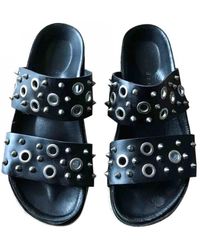 Sandro Spring Summer 2019 Leder Pantoffeln - Schwarz