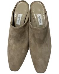Max Mara Beige Suede Sandals - Natural
