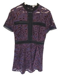 Self-Portrait Seide Mini kleid - Lila