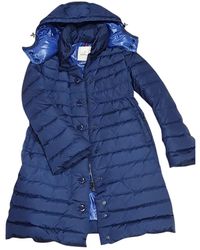 Moncler Mantel Long en Synthétique Bleu