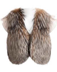 Valentino \n Beige Fox Jacket - Natural