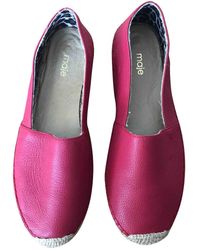 Maje Red Leather Espadrilles