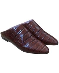 Max Mara Leather Mules - Brown