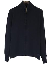 Burberry Navy Cotton Knitwear - Blue