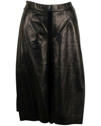 Valentino \n Black Leather Shorts