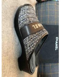 Chanel Zoccoli in pelle nero