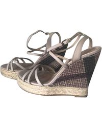 Burberry Leather Espadrilles - Natural