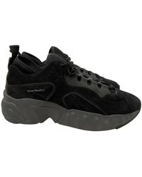 Acne Studios Deportivas en ante negro Rockaway