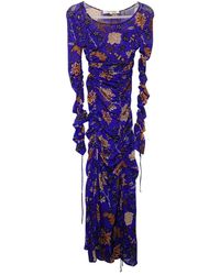 Diane von Furstenberg Midi kleid - Blau