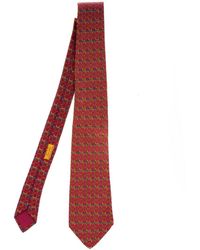 Hermès Cravatta in seta rosso