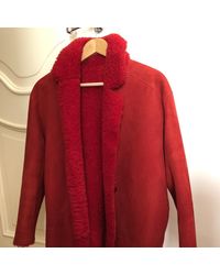 Sandro Red Suede Coats