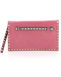 Valentino Rockstud Leder Clutches - Grün