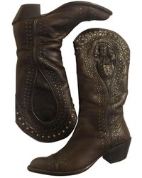 Marni Stivali texani in Pelle - Marrone