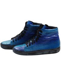 Acne Studios Deportivas en cuero azul