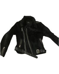 Maje Black Rabbit Coat