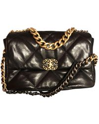 Chanel 19 Leder Handtaschen - Schwarz