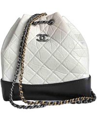 Chanel Mochila Gabrielle de Cuero - Blanco
