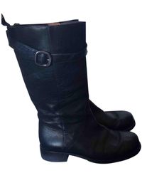 Max Mara Leather Boots - Black