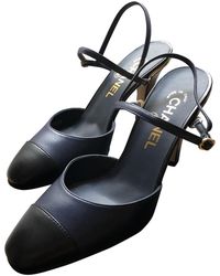 Chanel Décolleté Slingback in Pelle - Blu