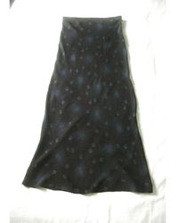 Diane von Furstenberg Seide Maxi Rock - Schwarz