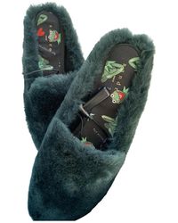 Sandro Synthetikpelz Clogs - Grün