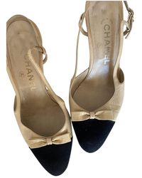 Chanel Slingback Leder Pumps - Natur