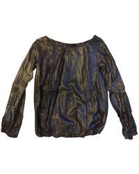 Maje Silver Cotton Top - Metallic