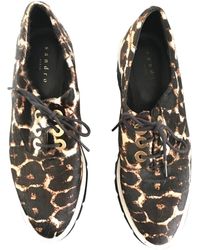 Sandro Brown Pony-style Calfskin Lace Ups - Multicolour